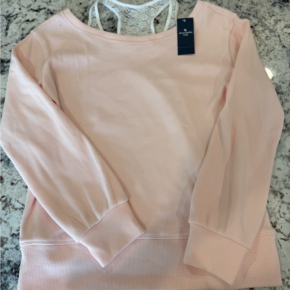 Abercrombie kids  Pale Pink Waffle Knit Pullover Sweater